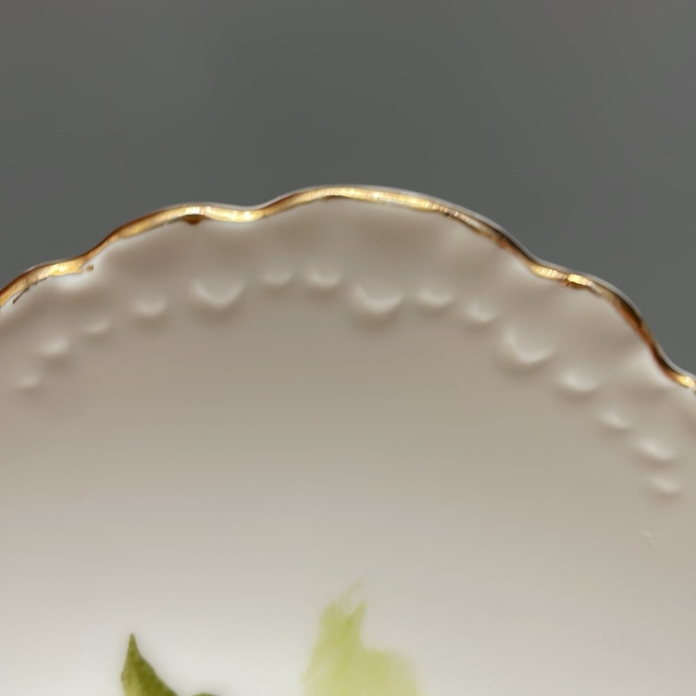 Hand Painted Vintage Lefton China Decorative Plate signed yellow roses gold rim - Picture 4 of 8